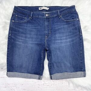 👖|•LEVI'S•| Cuffed Bermuda Stretch Jean Shorts Size 16 W33👖